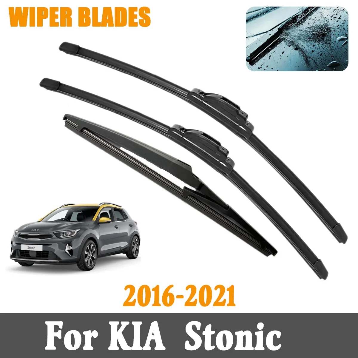 

3 шт. передних и задних щеток стеклоочистителя для KIA Stonic 2016-2021, аксессуары для окон и лобового стекла