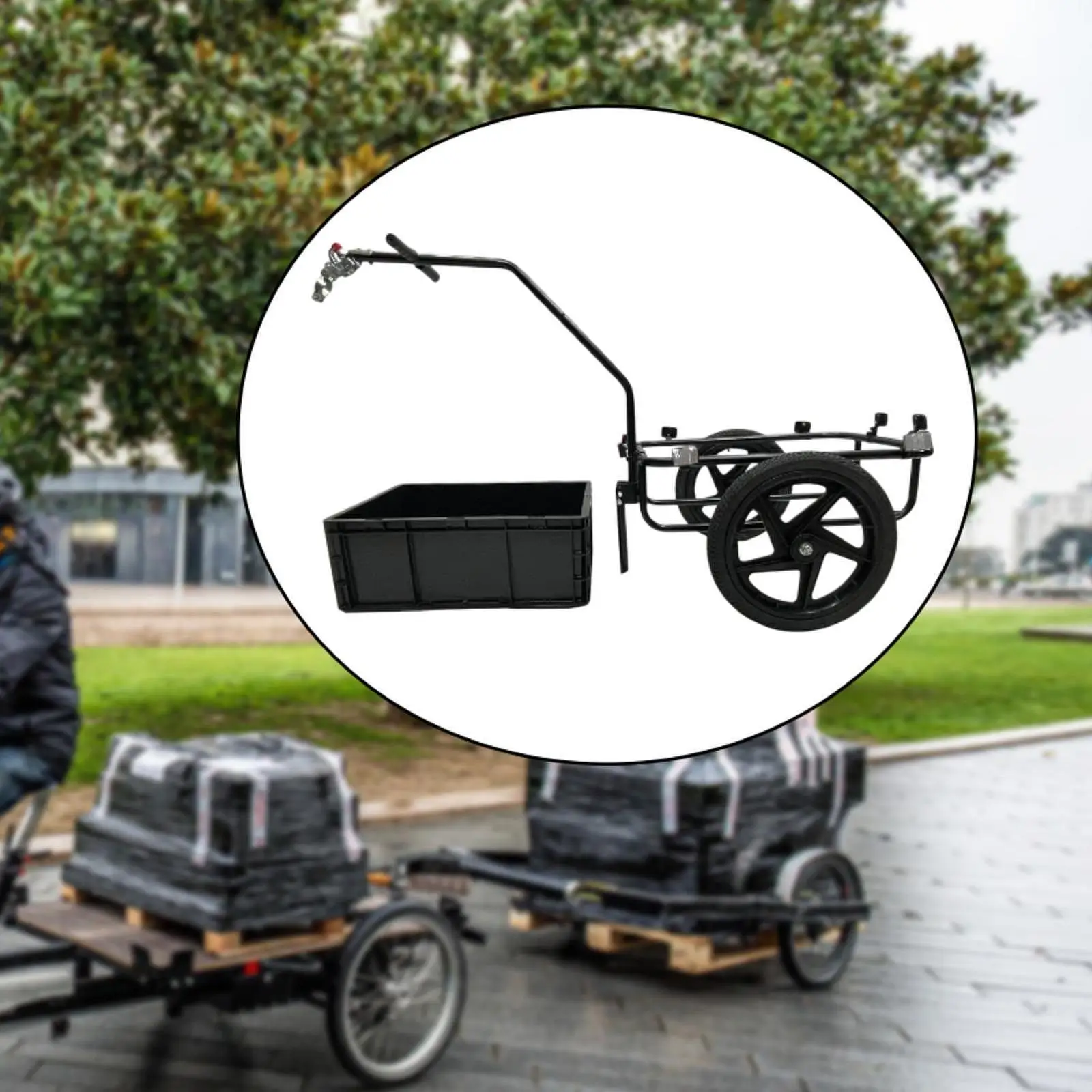 Bike Utility Cart Removable Box Bicycle Cargo Trailer Heavy Duty Carrier for Outdoor Camping and Daily Use