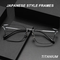 Designer Titanium Large Eyeglasses Frames Men Ultra-Light Retro Luxury Glasses Full Frame Business Eyeglasses Frame 2024 New