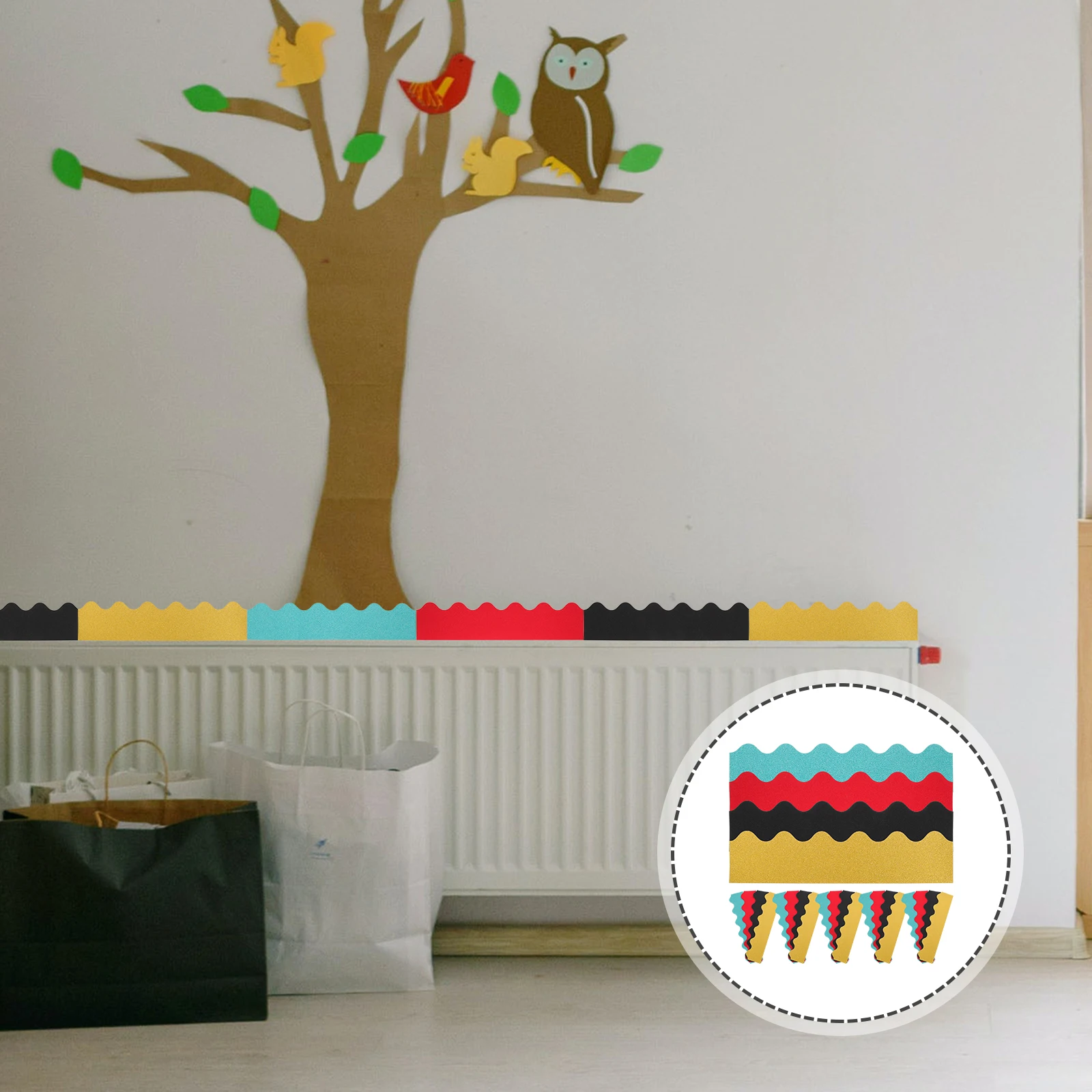 40 Uds. Tablón de anuncios de papel decorativo, borde brillante, decoración de pared para fiesta, Festival, aula, tablero con purpurina, bordes festoneados