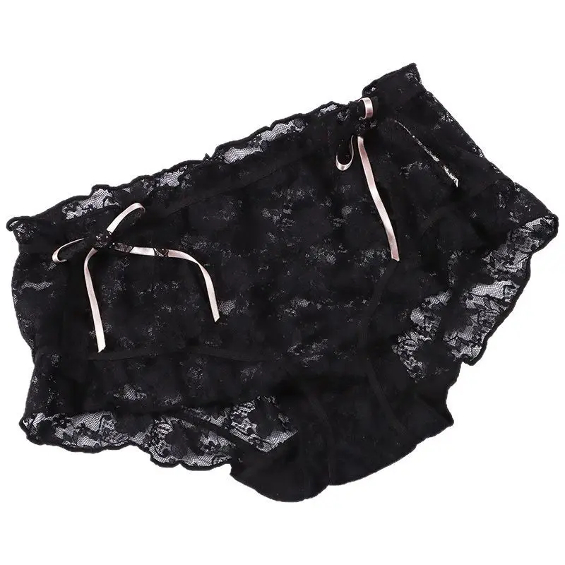 Plus Size Lace Panties Summer Sexy Lingerie Breathable Seamless Briefs Bow Women Underwears Ladies Girl Cotton Crotch Underpants