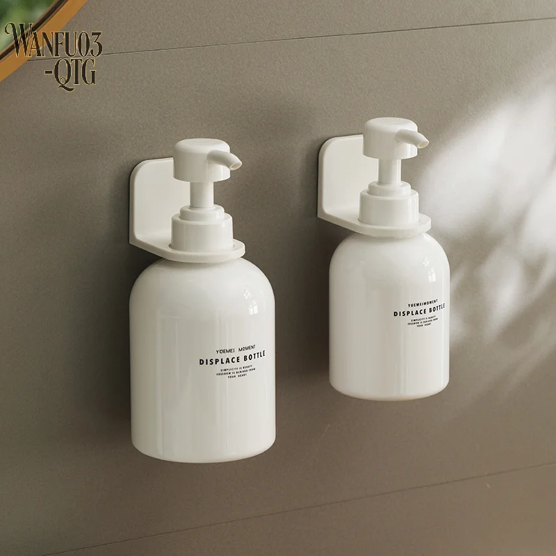 Hot Sale Adjustable Dispenser Bottle Holder Wall Mounted Adhesive Shampoo Lotion Hand Soap Bottle Hanger Bathroom Storage Rack