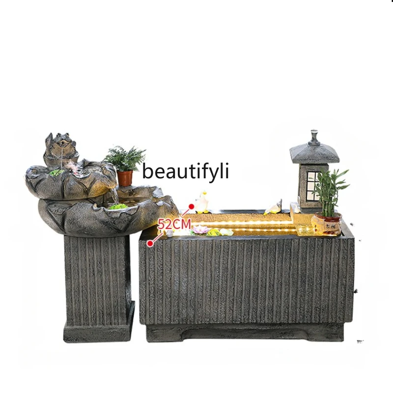 

Large Rockery Fountain Outdoor Balcony Garden Courtyard Fish Pond Villa Landscape Circulation Flowing Water Fortune Decoration