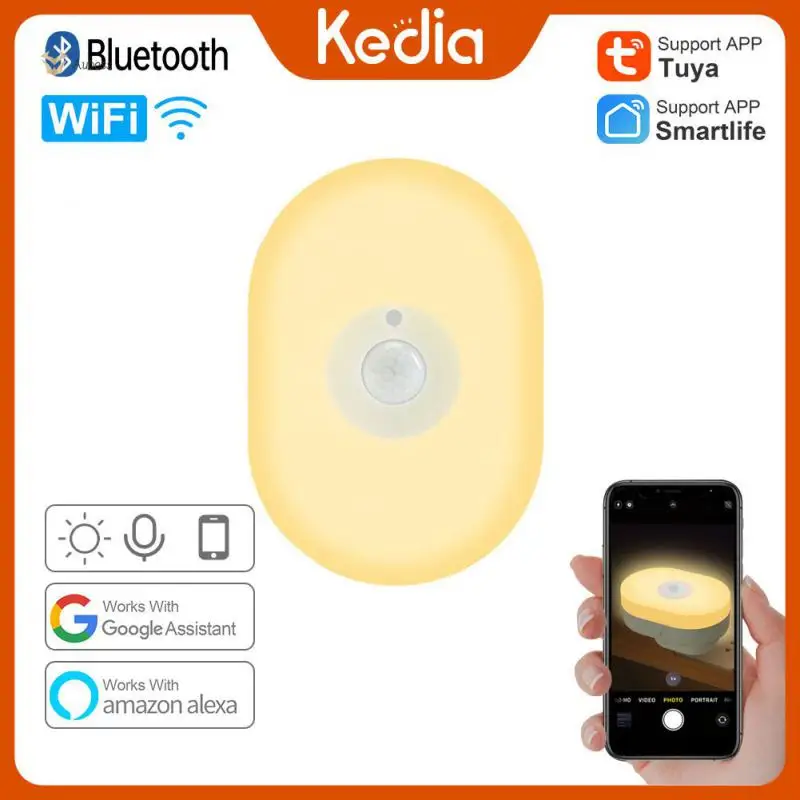 

WiFi Tuya Smart LED Night Light PIR Motion Sensor Light EU US UK Plug Wall Lamp Warm White RGB Room App Voice For Alexa Googl