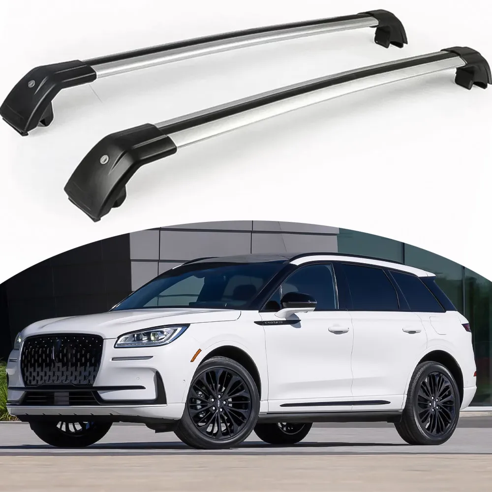 

Черная перекладина из 2 предметов, регулируемая, подходит для багажника на крышу Lincoln Corsair 2020-2025, запираемые грузовые перекладины