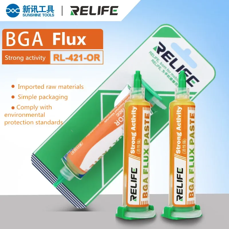 RELIFE Welding Flux RL-420 RL-421 RL-422 for PCB BGA Mobile Phone Repair 10CC Strong Activity Halogen Free Welding Paste