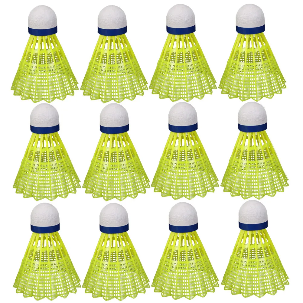 12Pcs Plastic Badminton Shuttlecocks Reliable Performance Good Hitting Feel Crack Resistant for Indoor Outdoor Fitness Family
