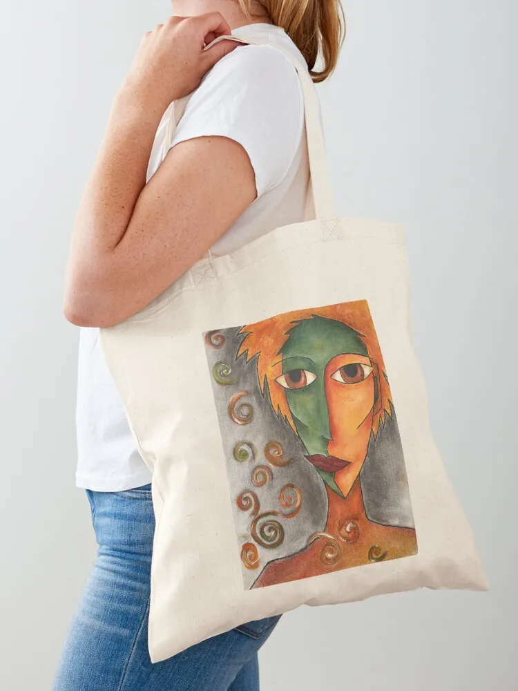 Autumn Colors Female Abstract Portrait Tote Bag Candy bags sac pour femme Canvas Tote Bag