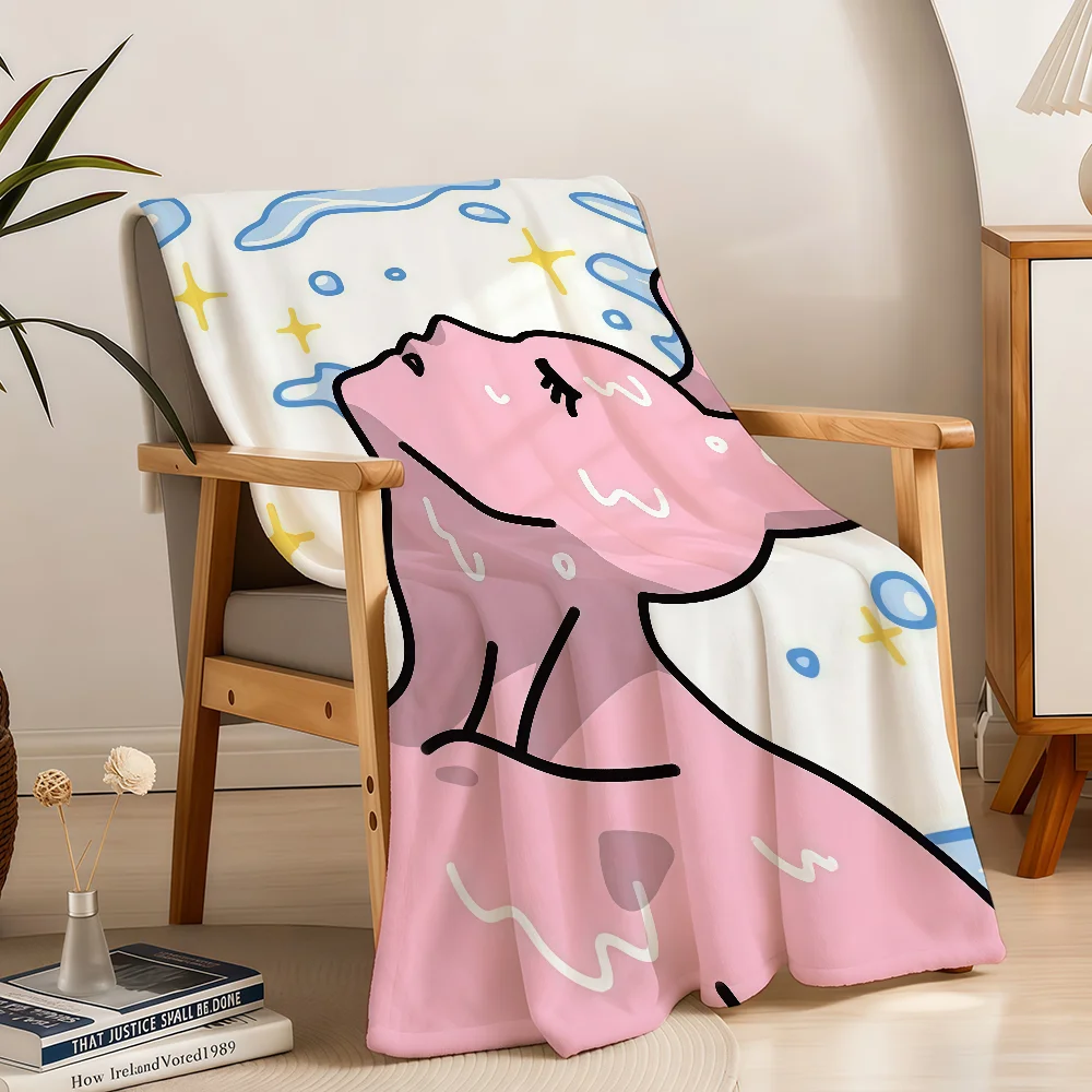 My F-Friend Pink Rabbit Funny Anime Cartoon Blanket Throw Super Cosy Plush Living Room Sofa Couch Childish Birthday Gifts