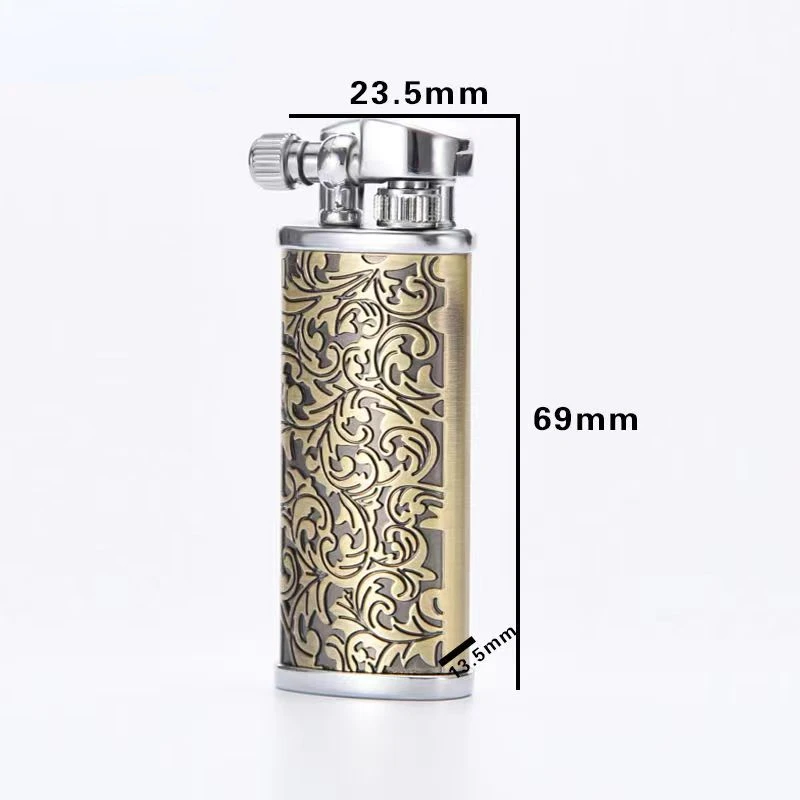 Creative Vintage Flint Kerosene Lighter Retro Metal Grinding Wheel Gasoline Cigarette Lighter Trenches Interesting Gadgets