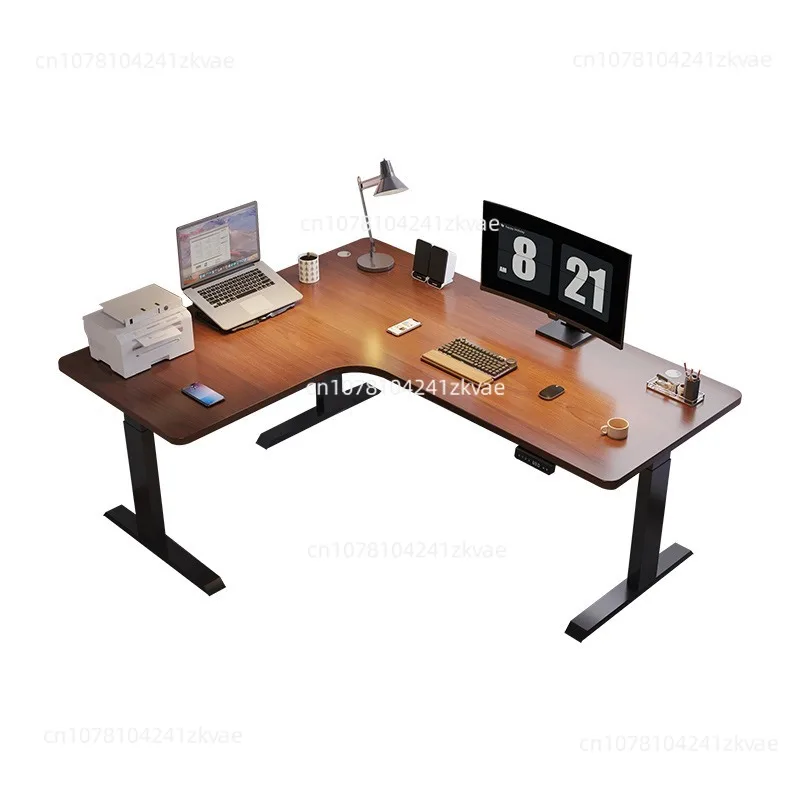 Intelligent Electric L‑Shaped Corner Desk Legs Height Adjustable Electric Home Computer Worktable for Corner Use120cm*100cm