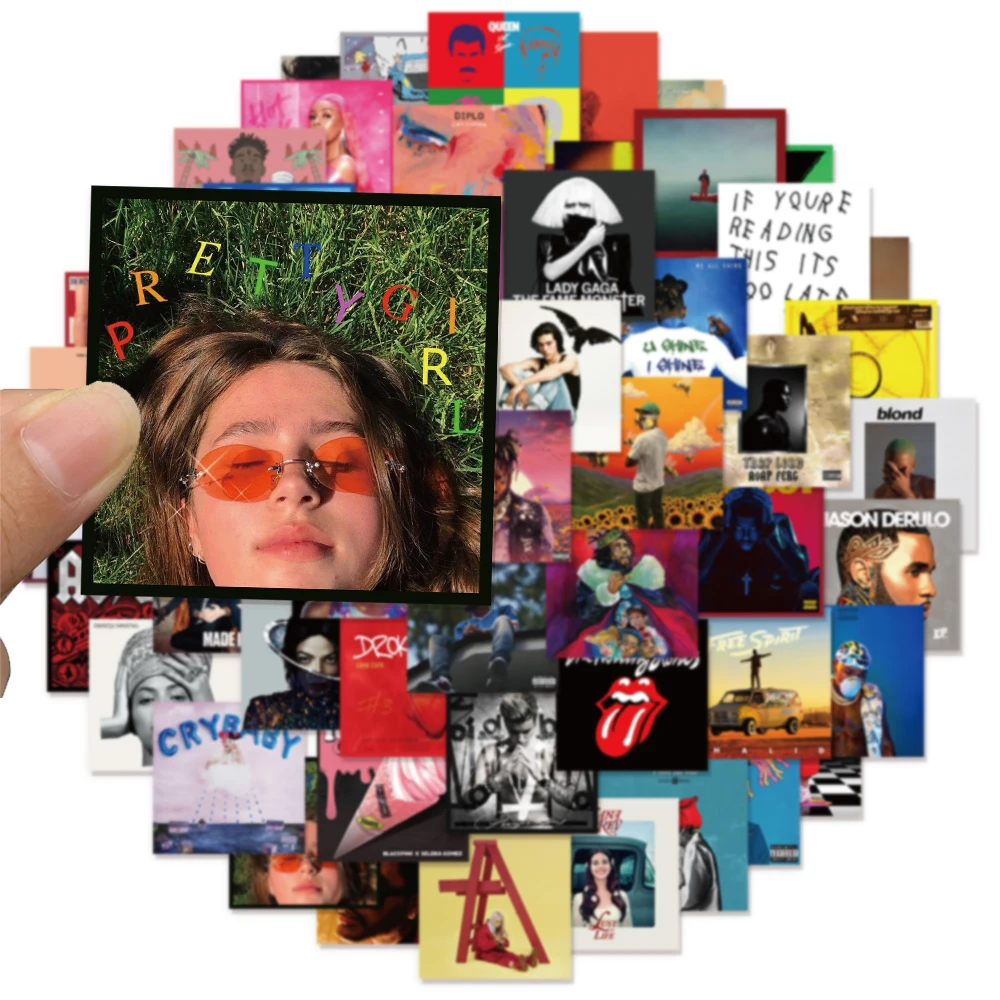 55PCS Singer Album Cover Graffiti Stickers DIY Luggage Laptop Tablet Speaker Decoration Wall Stickers Gift Stickers