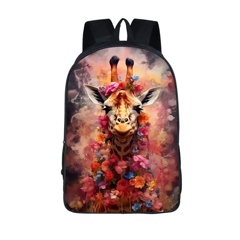 Animals Tiger Deer Owl Print Backpack Women Men Travel School Bags For Teenager Book Bag Laptop Daypack Kids Rucksacks