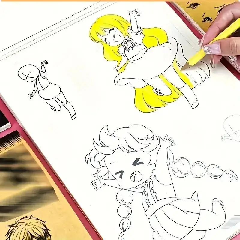 1Pcs 48 Pages Simple Hand-Drawn Outlines Anime Character Line Art Drawing Book Painting For Beginners Tracing & Practice image 6