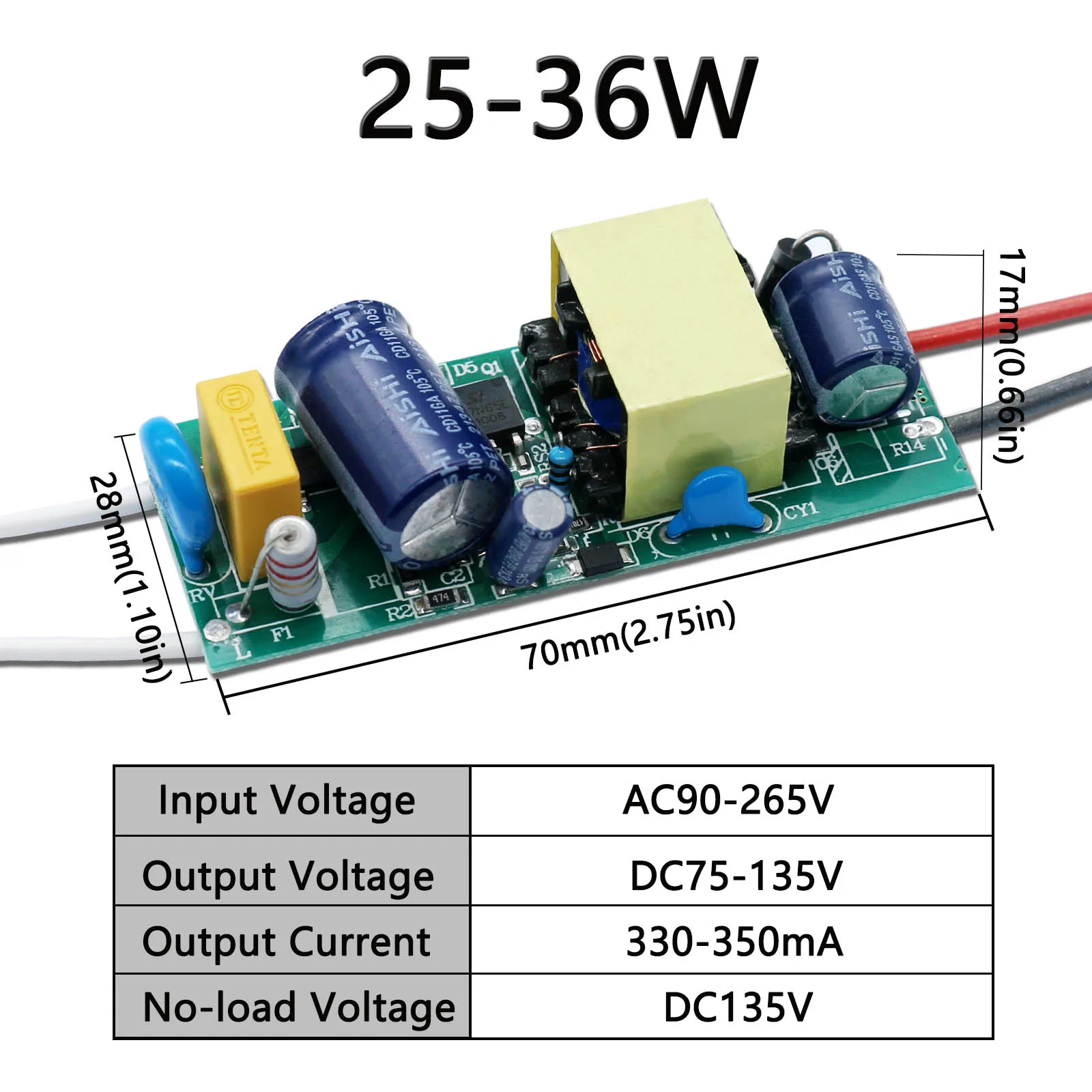 12-18W 18-25W 25-36W LED Driver Power Supply Unit Bare Board 350mA LED Spot Light Strip Light Bulb DIY Lighting Transformer