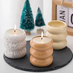 Three-round Jar Silicone Molds for Wax Candle Storage Cup, Home Decor, Table Organizer, Gypsum Plaster Mould, Flowerpot Resin Mo