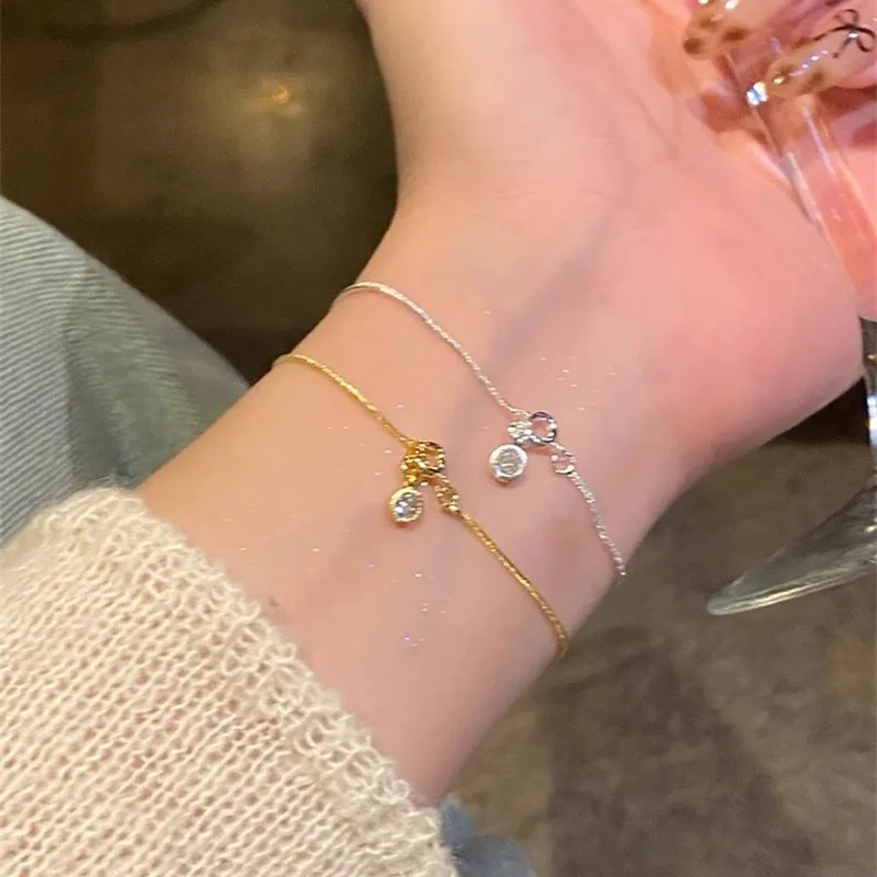 Luxury Stainless Steel Bracelet New High-End Minimalist Zircon Charm Blade Chain Women’s Bracelet Party Jewelry Gift