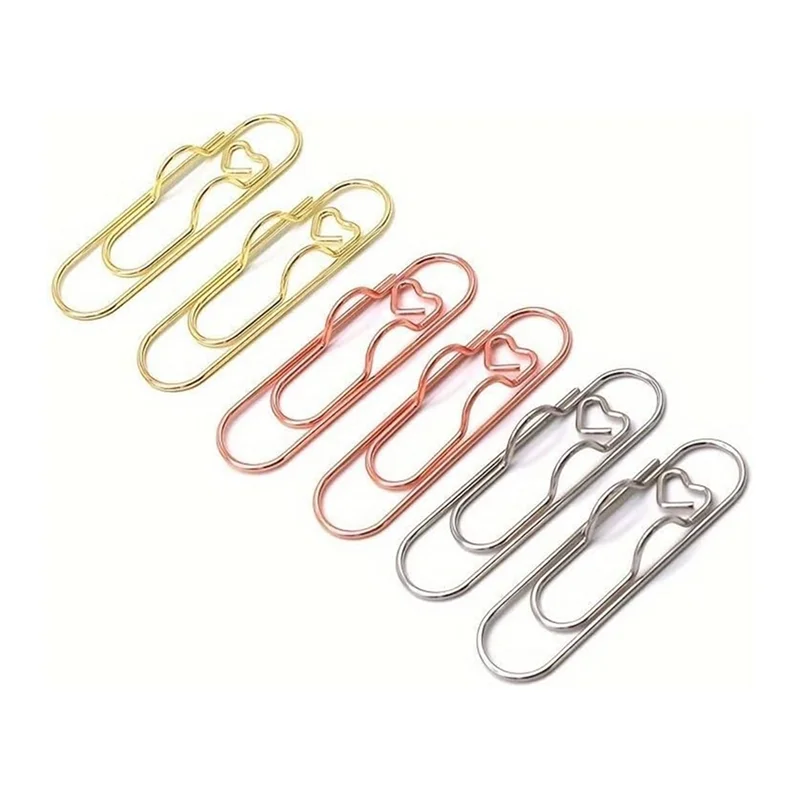 Suitable Multifunctional Pen Clips, 20PCS Portable Metal Paper Clips Large Size Office School Supplies, (Mix)