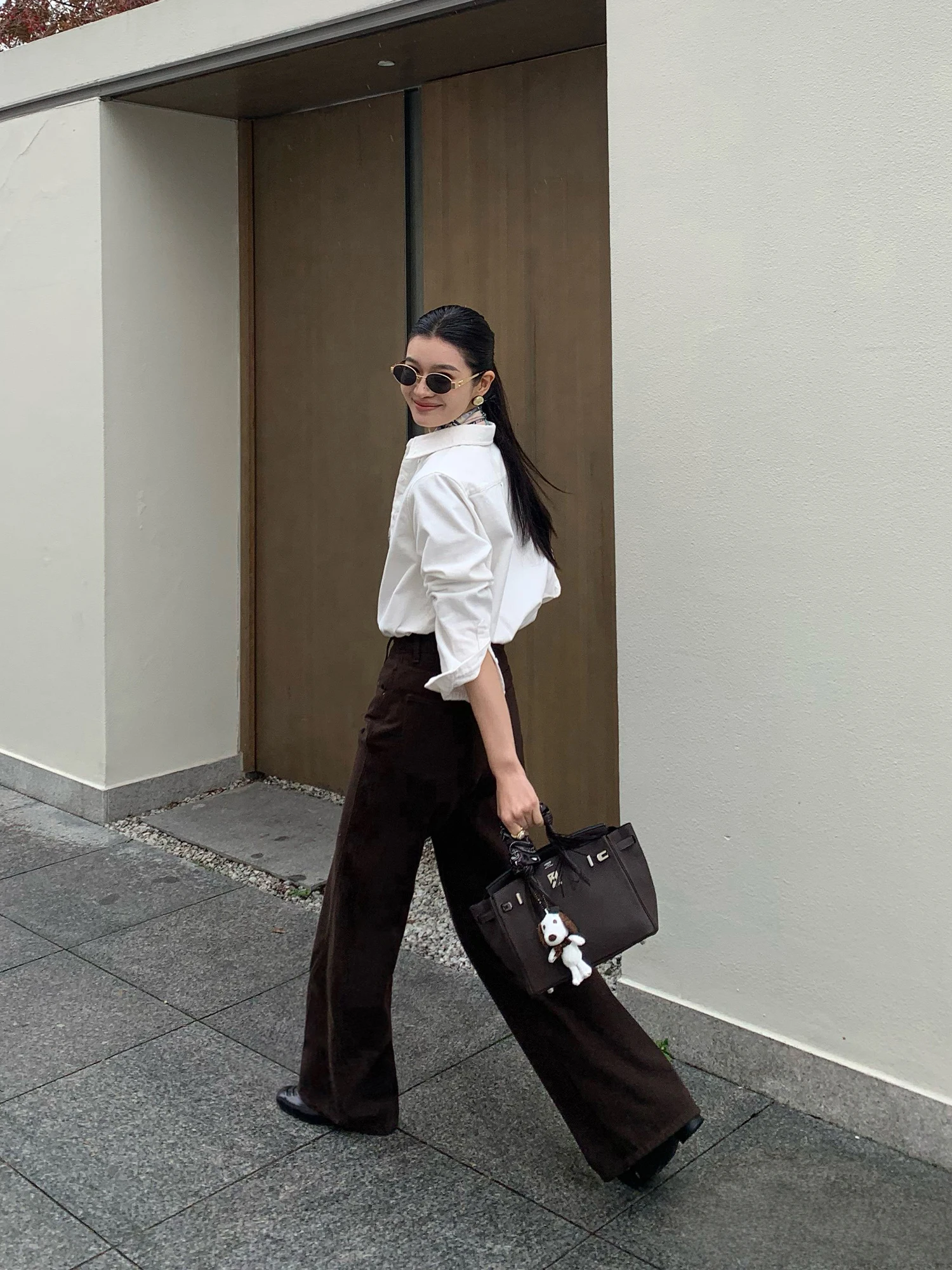 

Джинсы-кльош с высокой талией Pusumede, женские осенне-зимние прямые джинсы на подкладке, повседневные длинные брюки, винтажные брюки