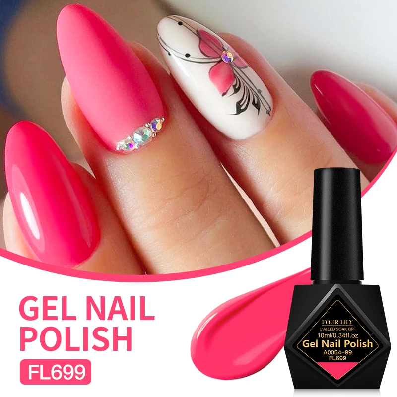 10 ml Vier Lelie 162 Kleuren Nagel Gel Polish Semi Permanente Nail Art Manicure Losweken LED UV Gel nagel Levert Art Vernis