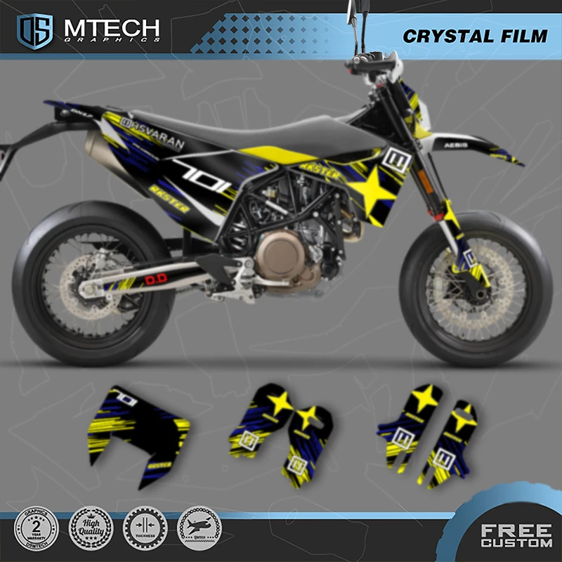 

DSMTECH Custom Team Graphics Decals Stickers Kits for Husqvarna Decal 15-20 701 SUPERMOTO ENDURO 2015-2017 2018 2019 2020 002