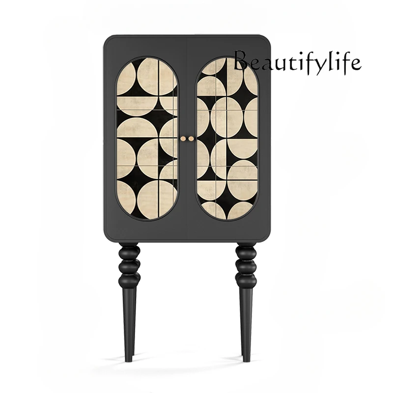 

French antique storage cabinet living room bedroom room solid wood high-footed locker premium painted locker