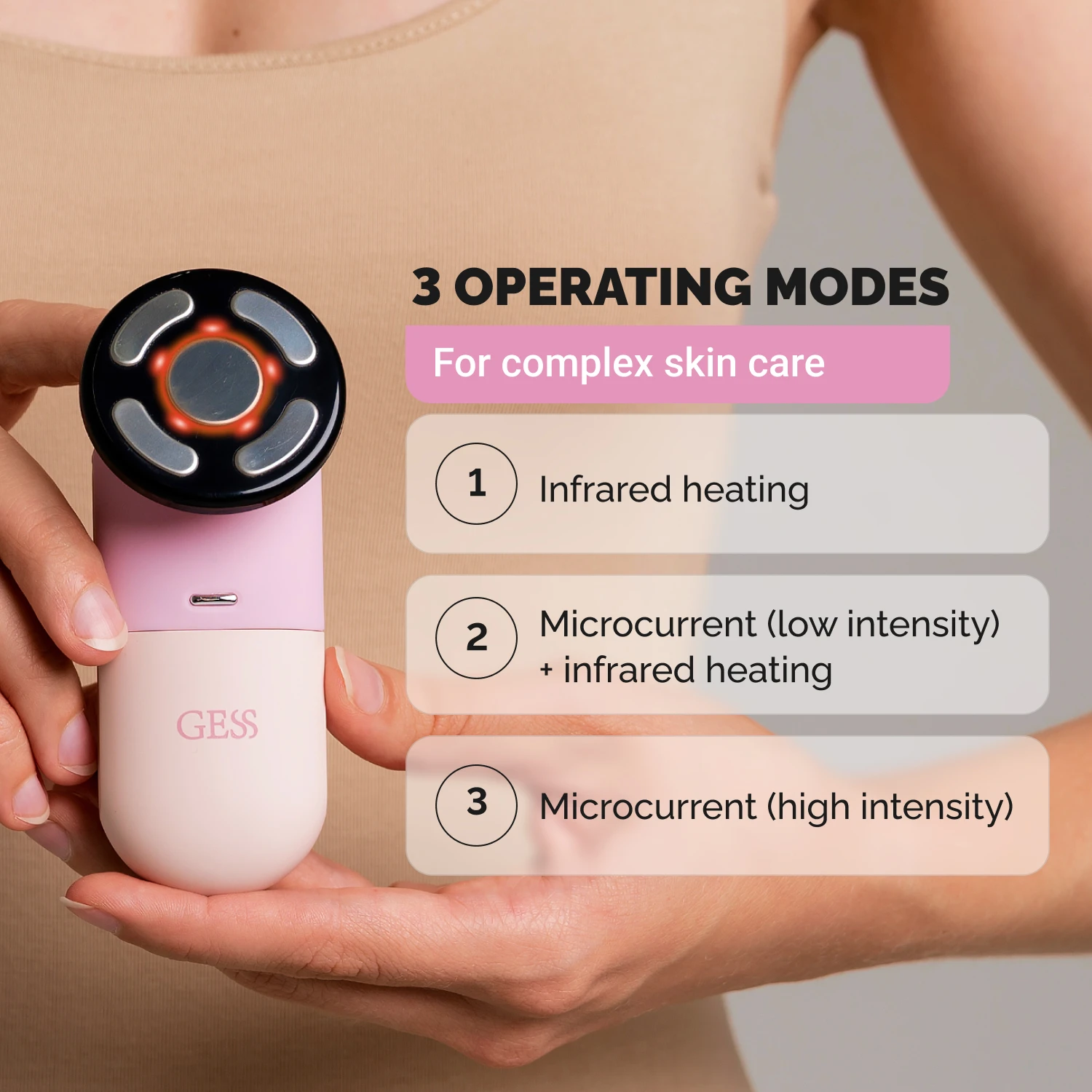 GESS Multifunctional Microcurrent Facial Massager,Mini Facial Toning Device, Daily Skin Care Firming Wrinkle Removal Massage Lif