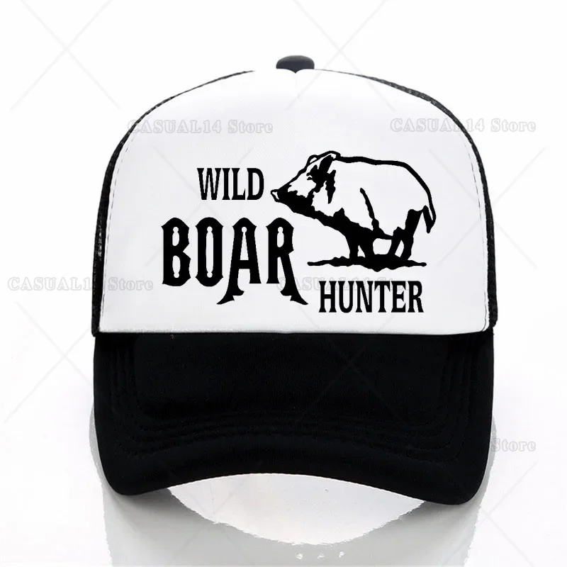 

Fitness Wild Boar Hunter Baseball Cap Men Women Letters Adjustable Sports Hat Summer Mesh Trucker Cap