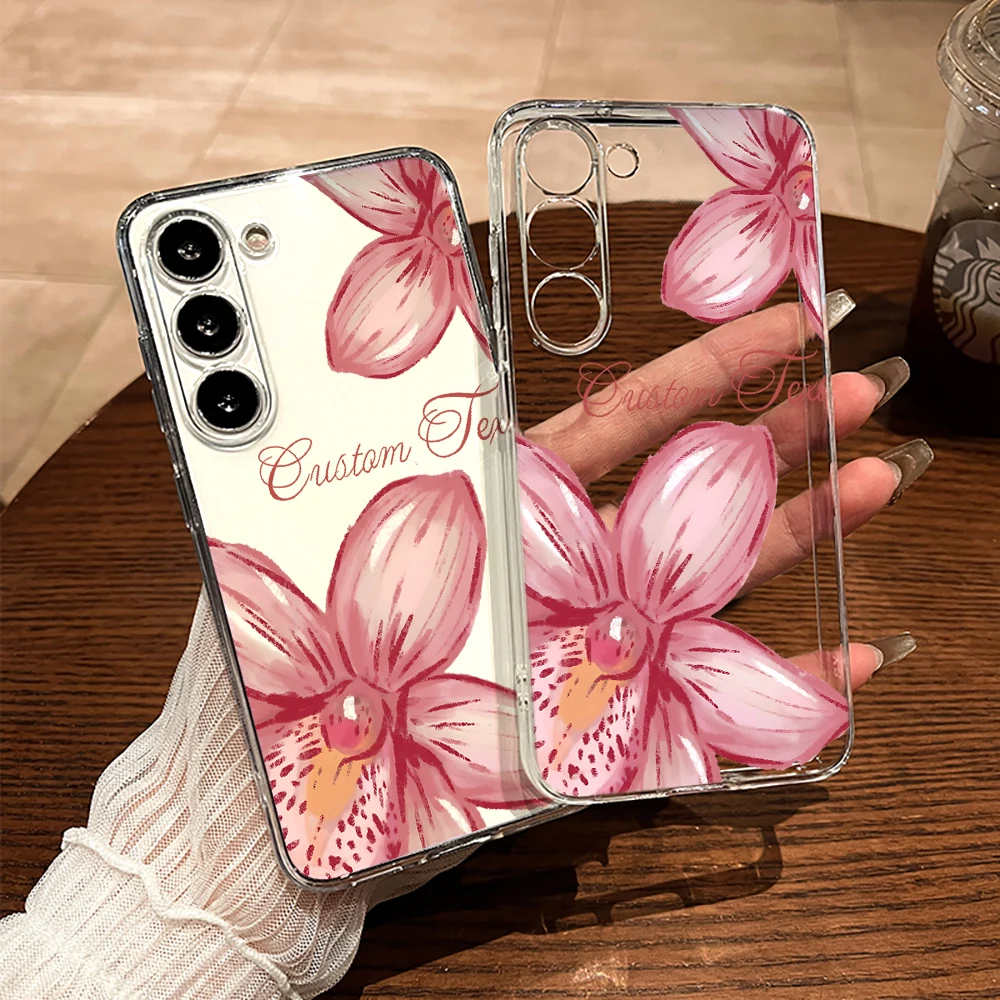 Orchideenblumen-Hülle für Samsung Galaxy S26 S25 S24 S23 Ultra S22 S21Plus FE A57 A56 A55 A54 A53 A36 A35 A34 5G Klare Weiche Schutzhülle – Detail 11