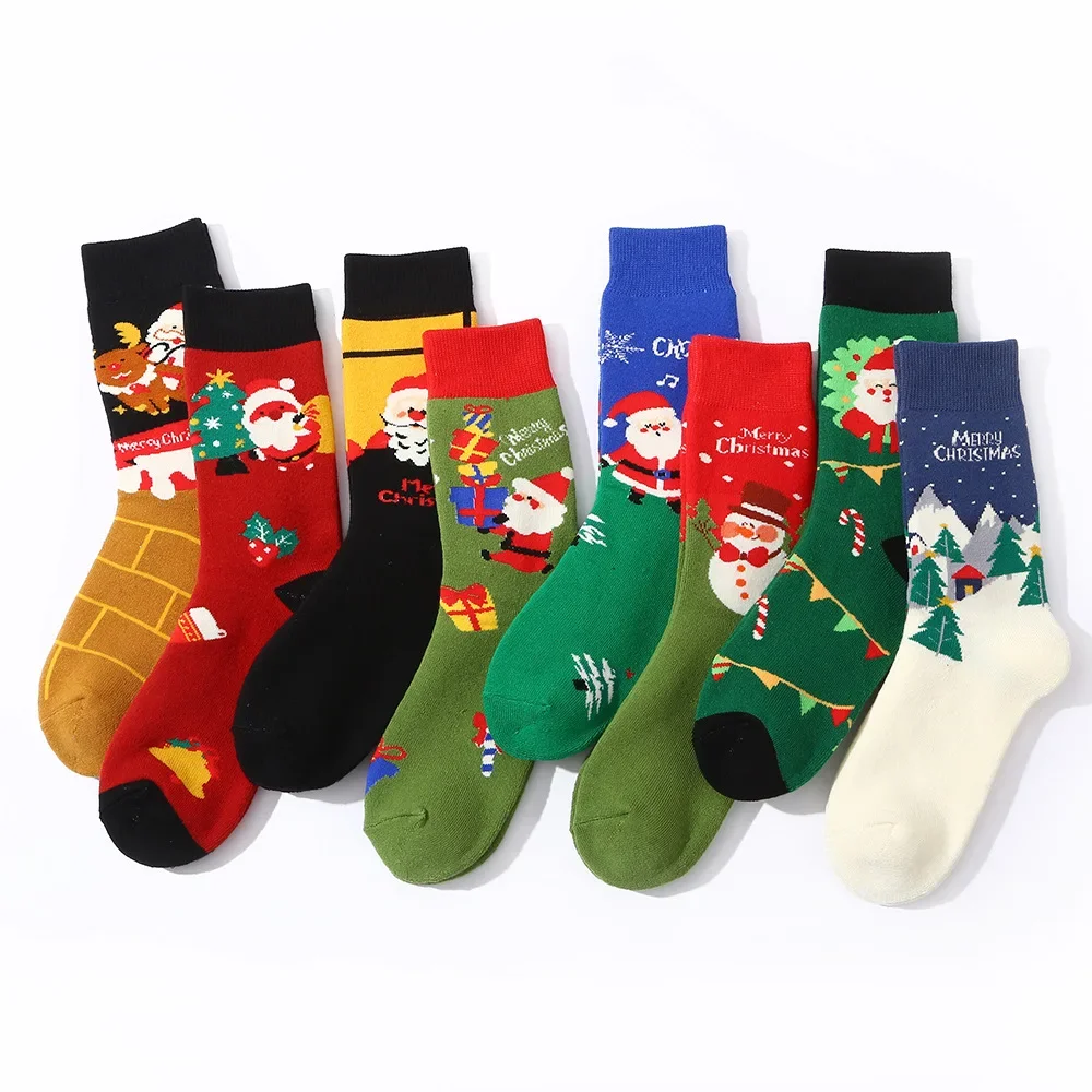 (10 pairs)  woolen Christmas socks Winter thickened warm midtube socks cotton socks for men and women