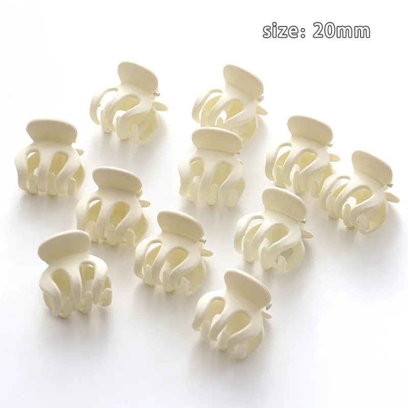 10Pcs/set Simple Frosted Small Hair Claws Girls Cute Solid Color Acrylic Hairpin High horsetail clamp headwear Hair accessories