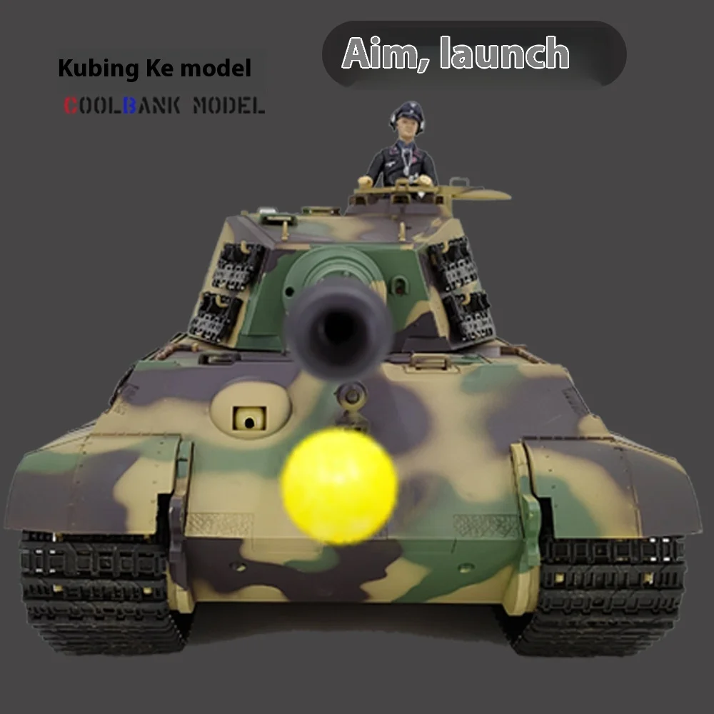 Henglong 3888a German Tiger King Henschel Heavy Remote Control Tank Launcheable 2.4g Remote Control Model Multi Functional