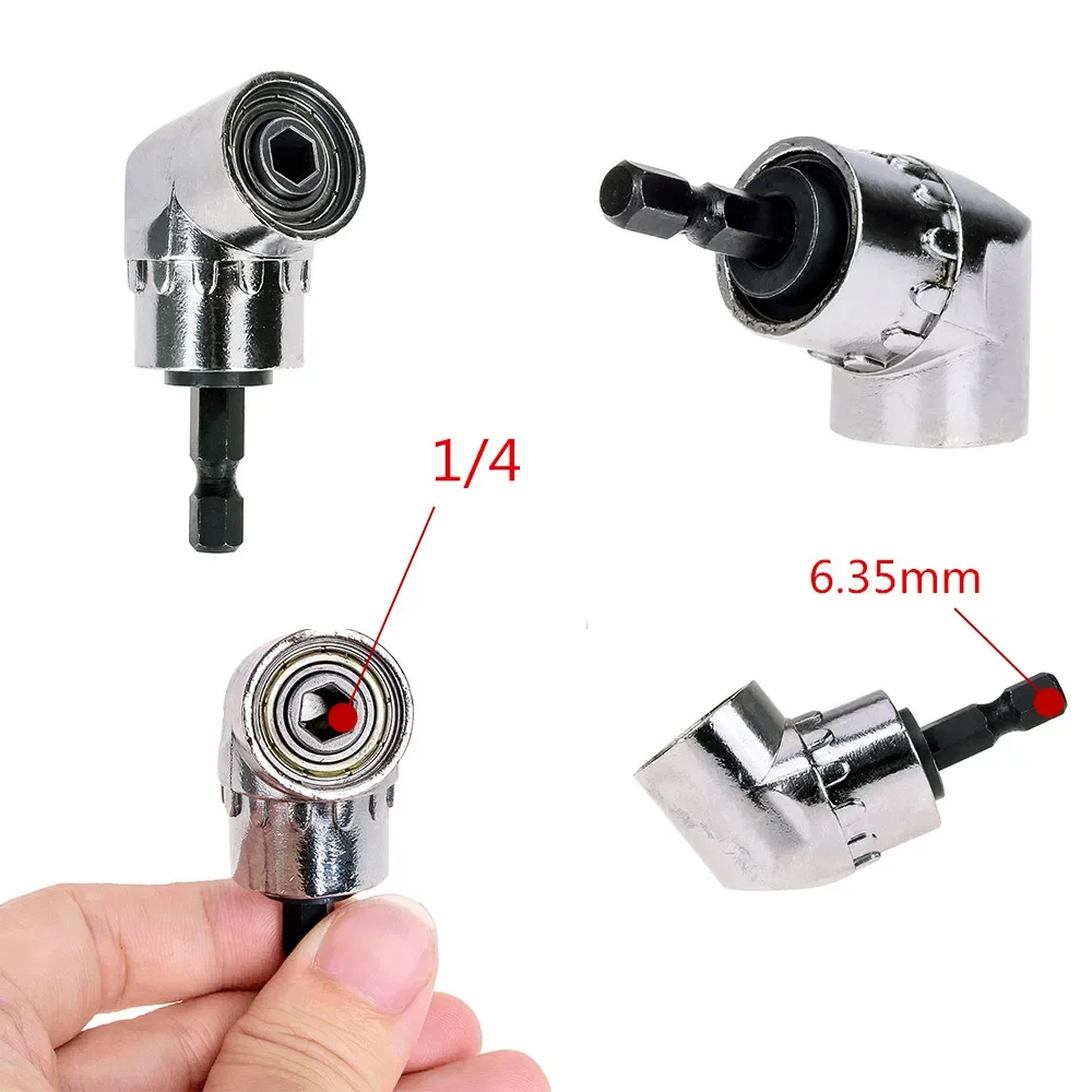 105 Degree Angle Screwdriver Set Holder Adapter Adjustable Bits Nozzles Angle Screw Driver Tool 1/4