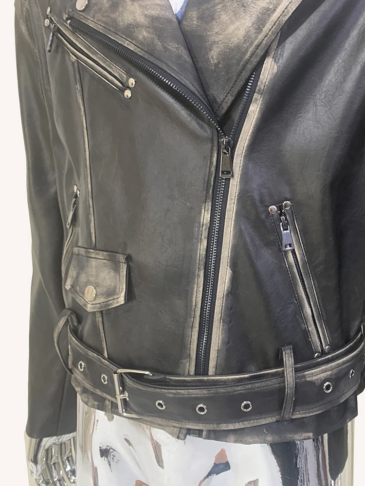 Nerazzurri Autumn Cool Handsome Short Distressed Black Thick Warm Pu Leather Moto & Biker Jacket Men Luxury Designer Clothes