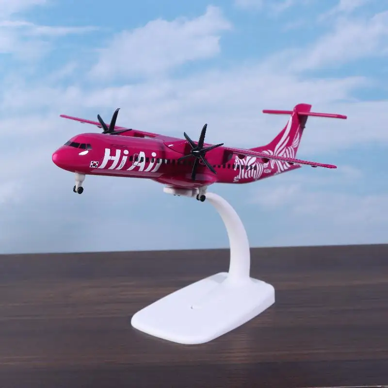 Modello di aereo in metallo in lega ATR, aereo coreano Hi Air Airlines pressofuso da 20 cm con carrello di atterraggio