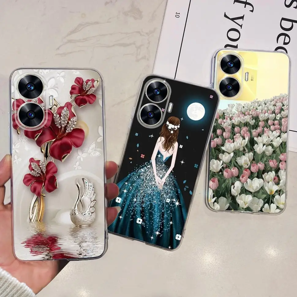 For Realme C55 4G Cute Patterned Cover Soft Silicone Phone Case For Realme Narzo N55 NarzoN55 C55 RMX3710 Back Case Cover 6.72