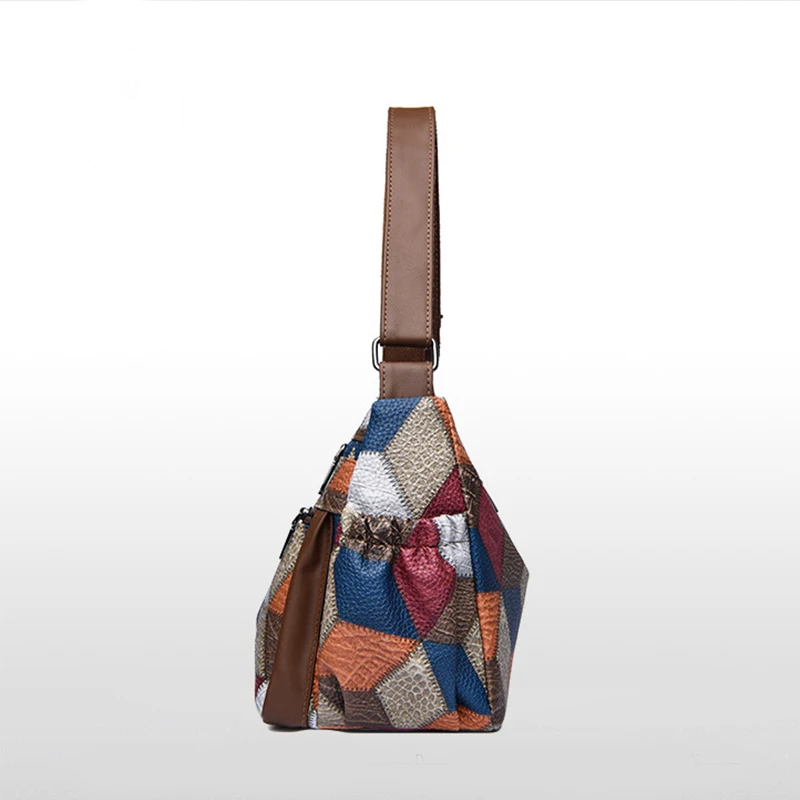 Luksusowe PU skórzane damskie torby na ramię Crossbody wysokiej jakości torebka damska Patchwork styl narodowy kobieta Messenger Tote Sac