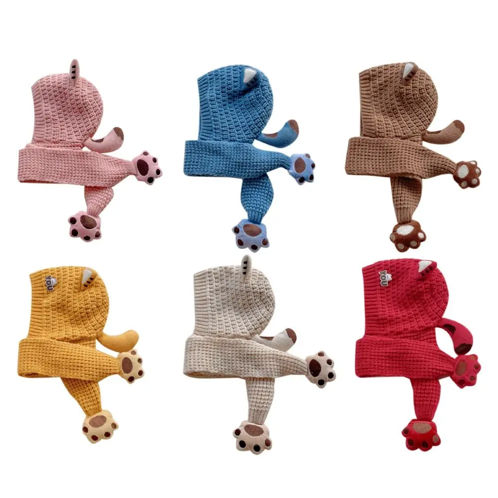 

Cartoon Cat's Ears Knitted Ear Protection Hats Thickened Windproof Coldproof Boys Girls Warmer Beanies Pullover Hat