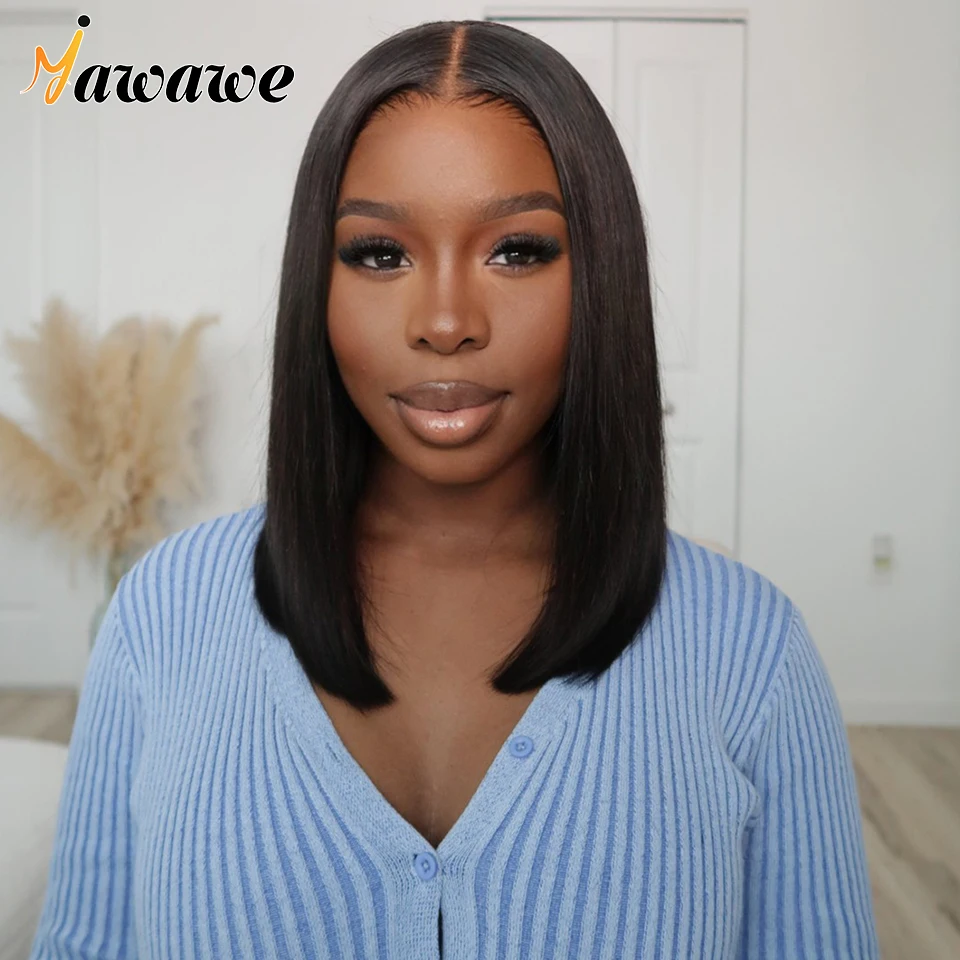 

Straight V Part Wig Human Hair No Leave Out Thin Part Malaysian Hair Wigs for Women 180% Density Afro Curly Glueless Wigs