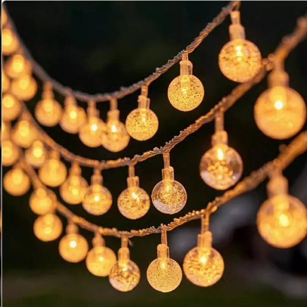 12 متر طول الشمسية كريستال الكرة سلسلة ضوء 8 طرق تصميم مقاوم للماء LED سلسلة أضواء تعمل بالطاقة الشمسية 100 مصباح ليد #1