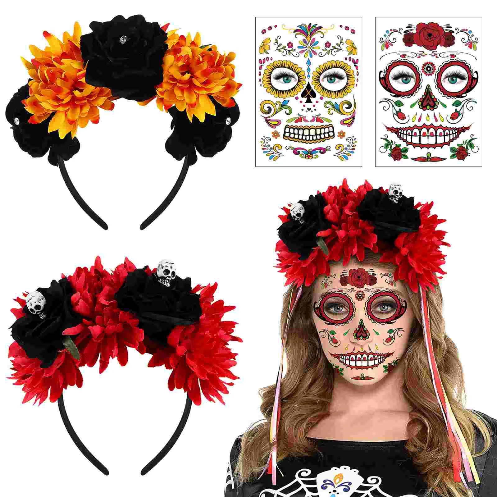 

Headbands Stickers Flower Garland Halloween Floral Clothing Party Favor Tattoos Crown Artificial Miss Decorations