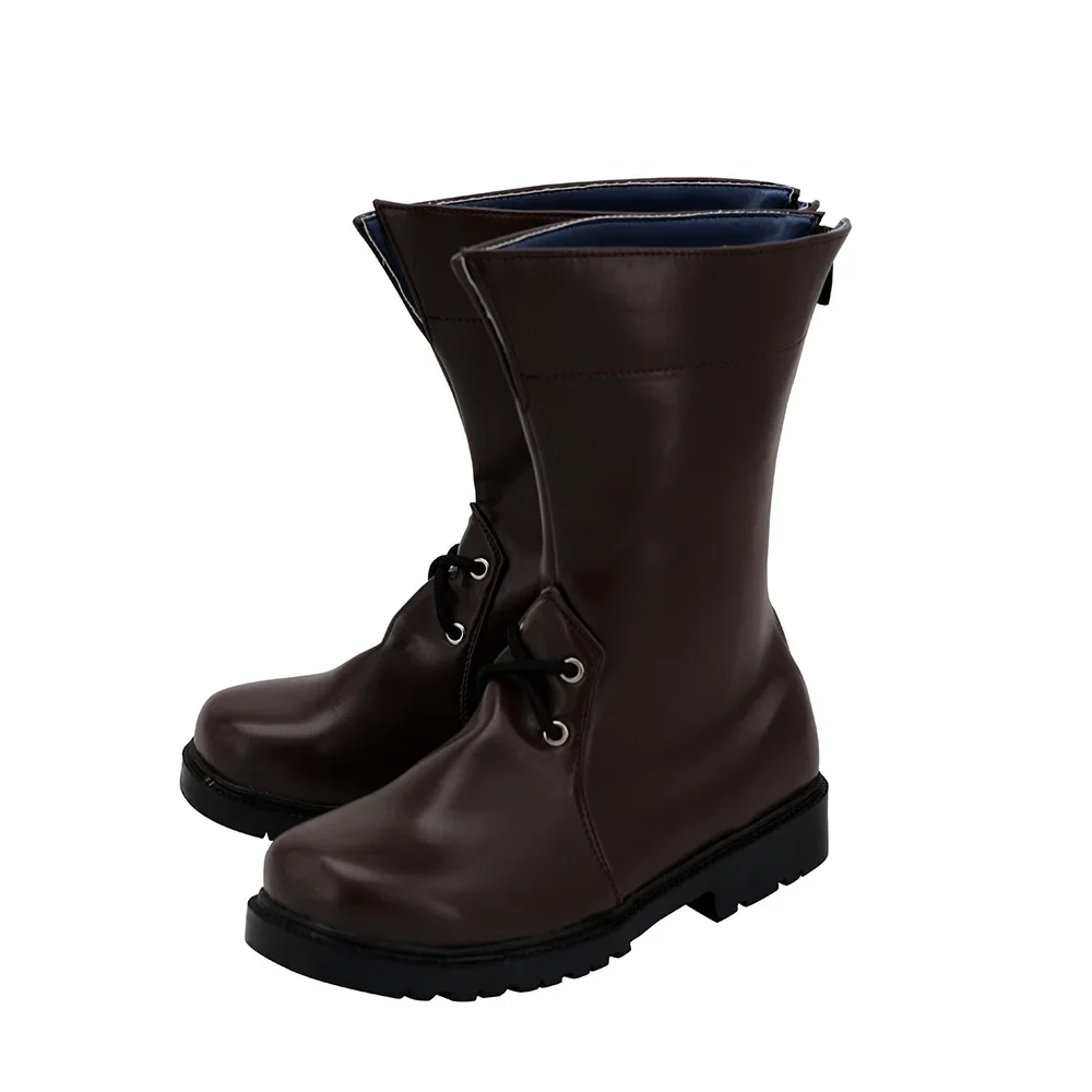 Arknights Skadi Cosplay Boots Brown Shoes Custom Made Any Size (4)