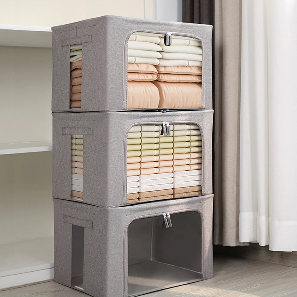 

Quilt Storage Box Large Capacity Foldable Storage Clothes Blanket Quilt Dustproof Cabinet Finishing Box For Bedroom Basement