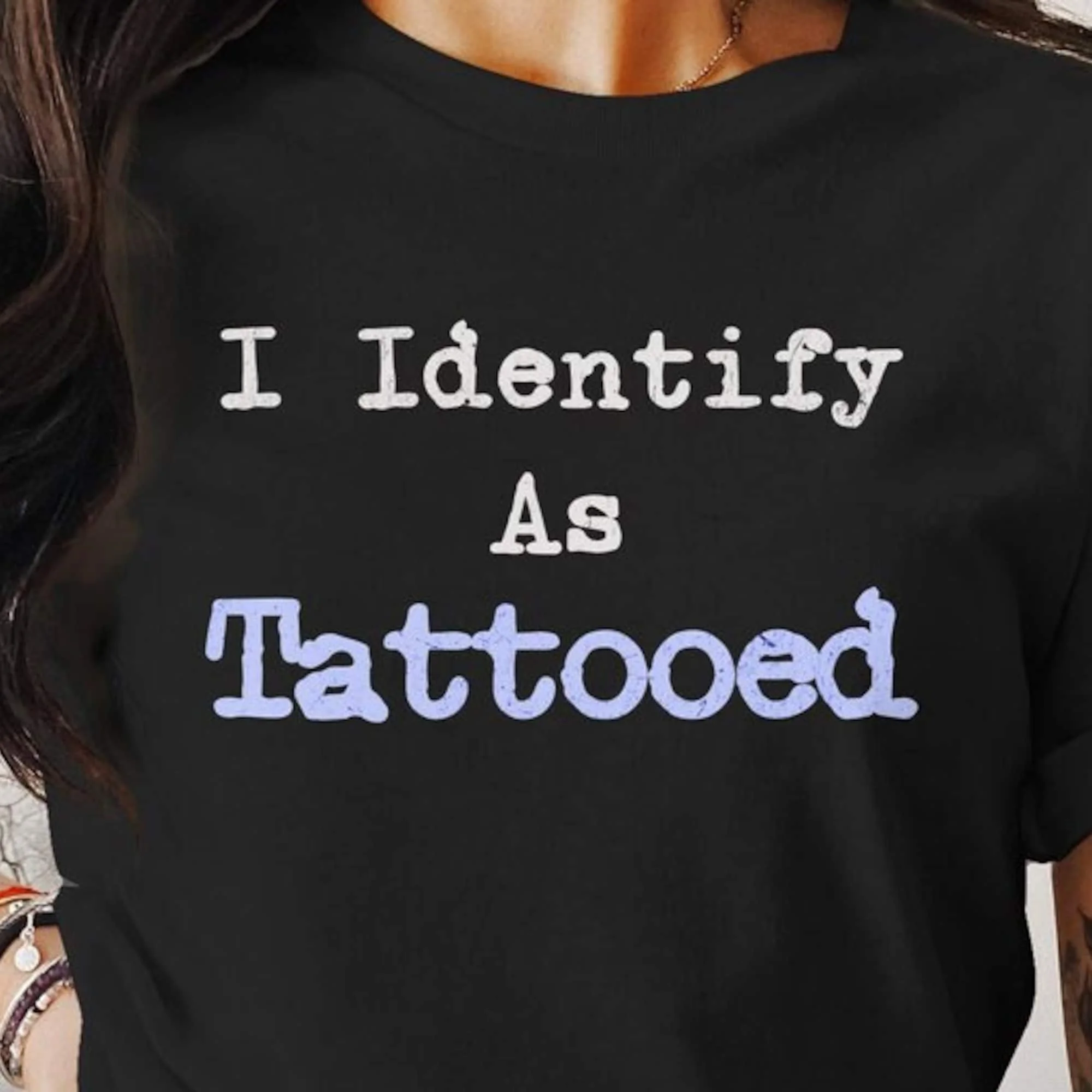 I Identify As Tattooed Tattoo Shirt Artist T Funny Tee Gift For Person Lover