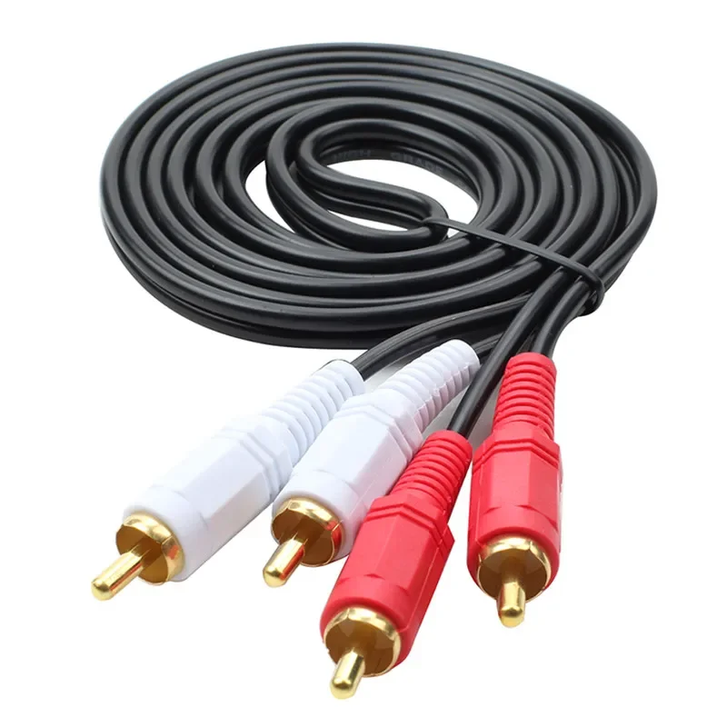 2RCA męski do 2RCA męski kabel audio-wideo kabel rozgałęźnik Audio RCA dla dźwięku DVD TV, pudełko głośniej 1.5M