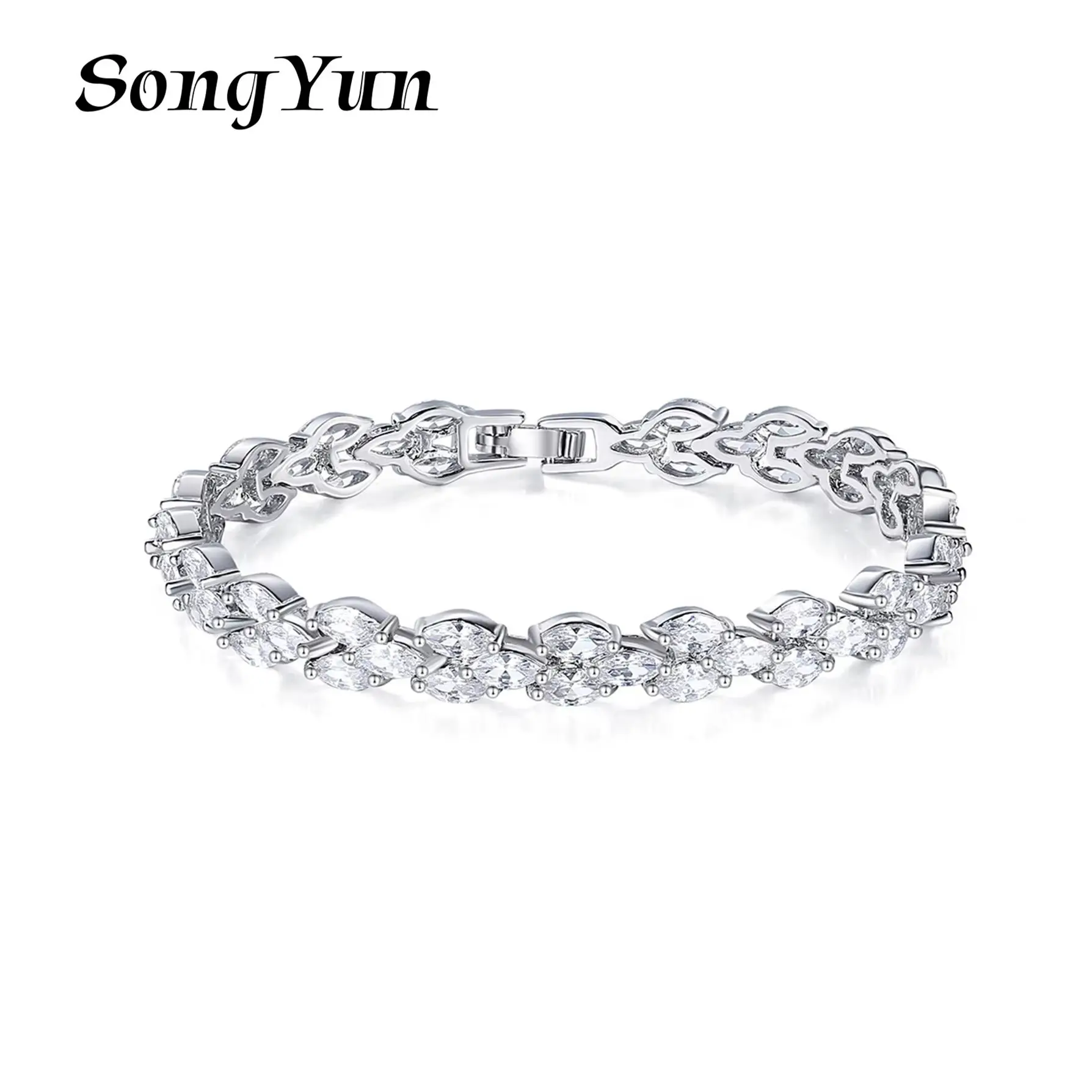

SYYG Jewelry MHT Quality Brass Bracelet Bangle Charm CZ 7A Zircon Engagement Party Party Cocktail Women Bracelets Jewelry