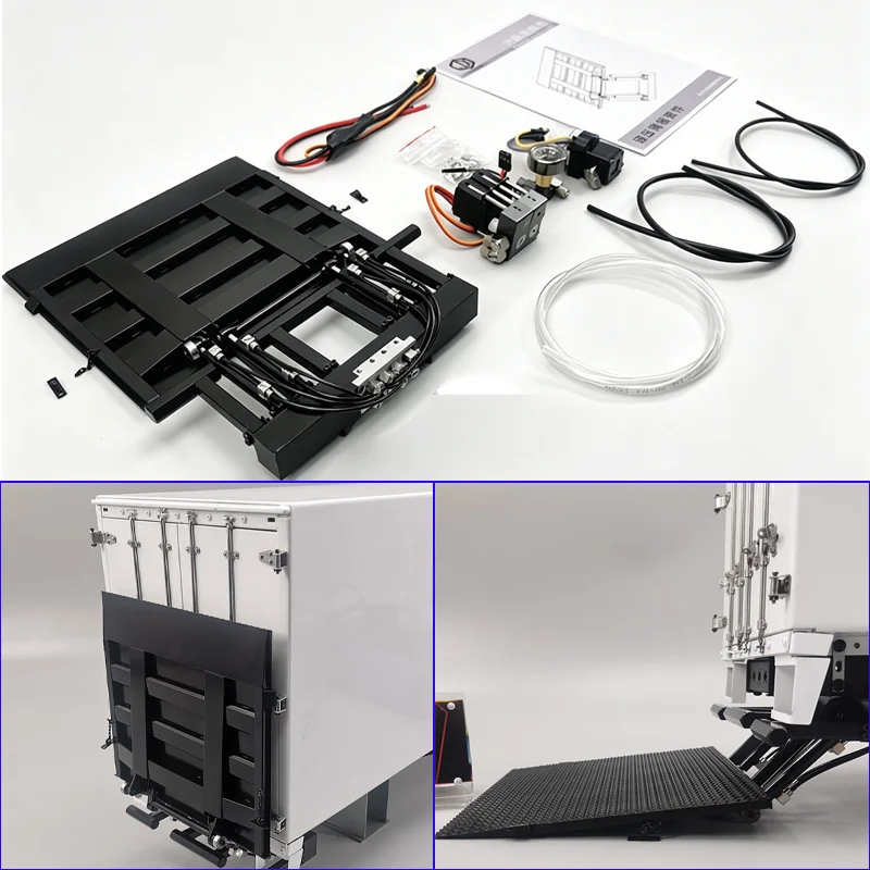 Simulated Hydraulic Tailboard Kit for 1/14 RC Truck for JXmodel Confidential Carriage Installation