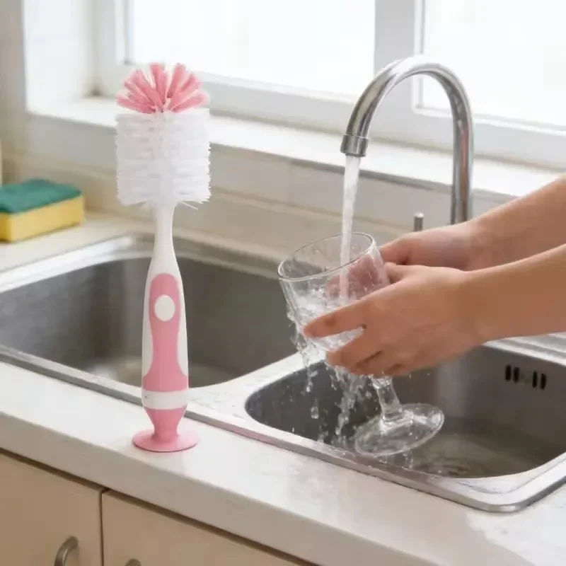 1Pcs Thermos Cup Cleaning Brush Baby Bottle Brush Pacifier Brush Long Handled Rotating Cup Brush Water Cup Cleaning Brush
