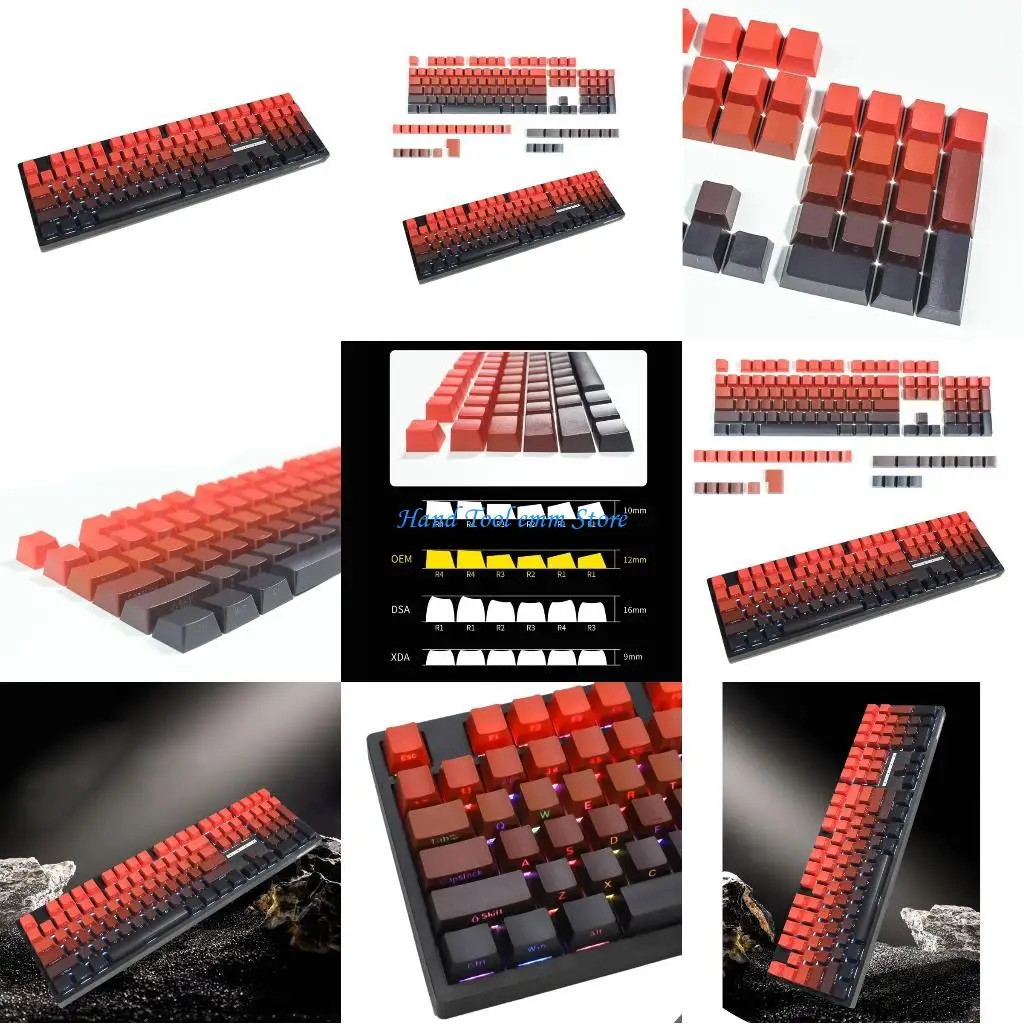 

H37F Gradients Translucent Keycaps Set OEM Keycap For Enhances LED Lighting Effects