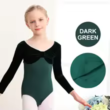 Ballet Long Sleeve Girls Dance Leotard (Purple/Red/Black/Pink/Green) - Soft Velvet - Kids Ballet Gymnastics Unitard - AliExpress 
